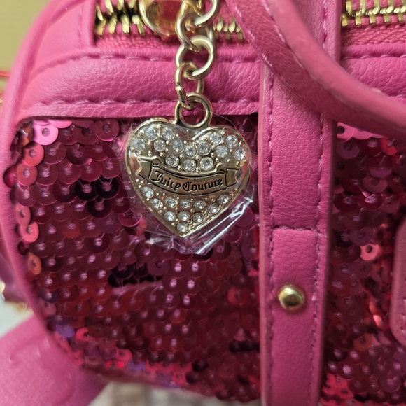 Juicy Couture Mini Barrell Fuchsia Sequin Crossbody Bag NWT - Picture 14 of 14